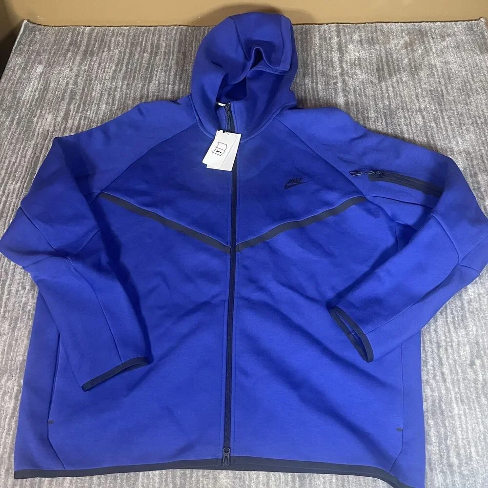 Nike Tech Fleece Hoodie Jacket Mens 3XL Blue Full Zip Windrunner HV0949-539